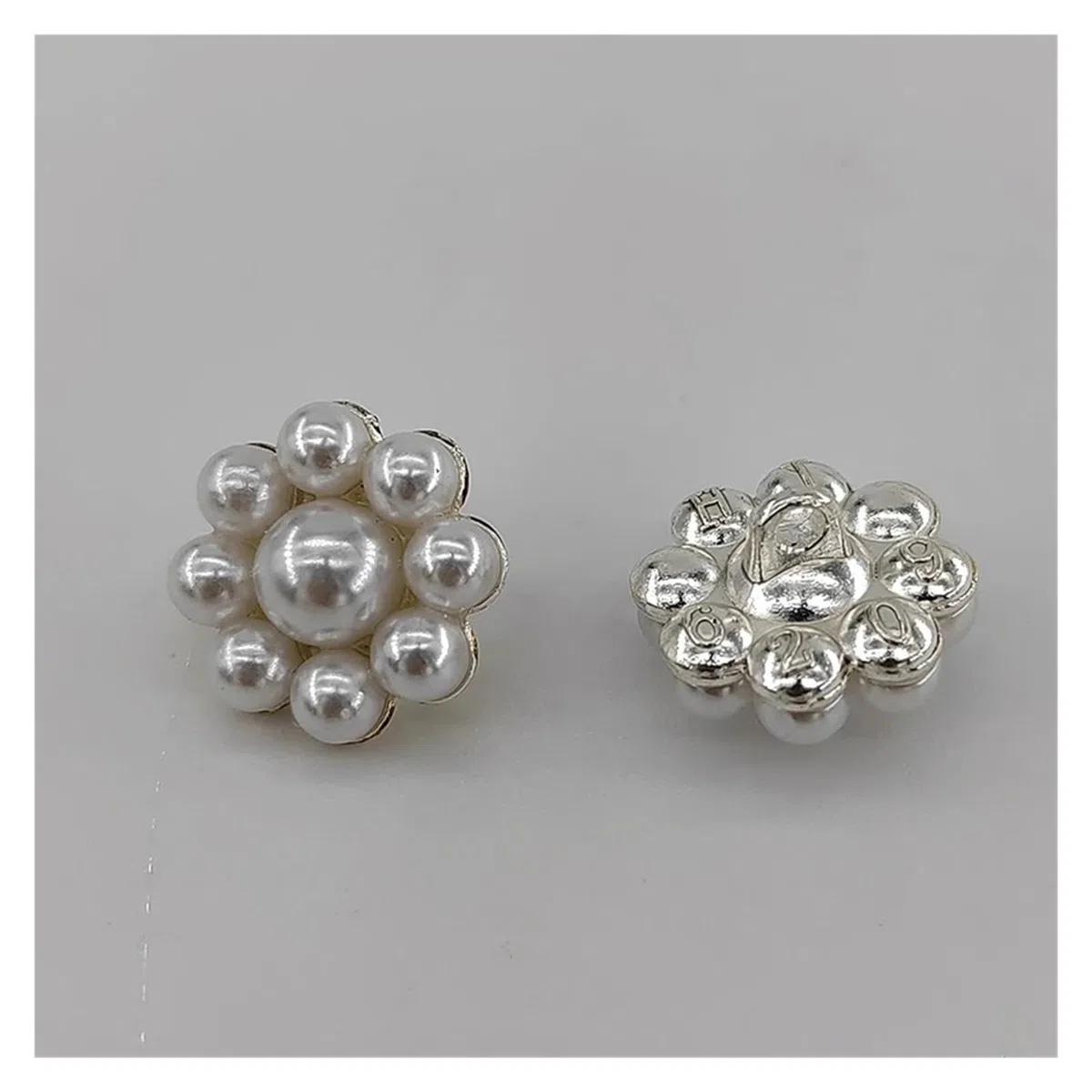 CVBFGH Botones Elegantes de imitación de Perlas de 15MM for Ropa, decoración de Moda, Hermosos Botones de Costura de Flores