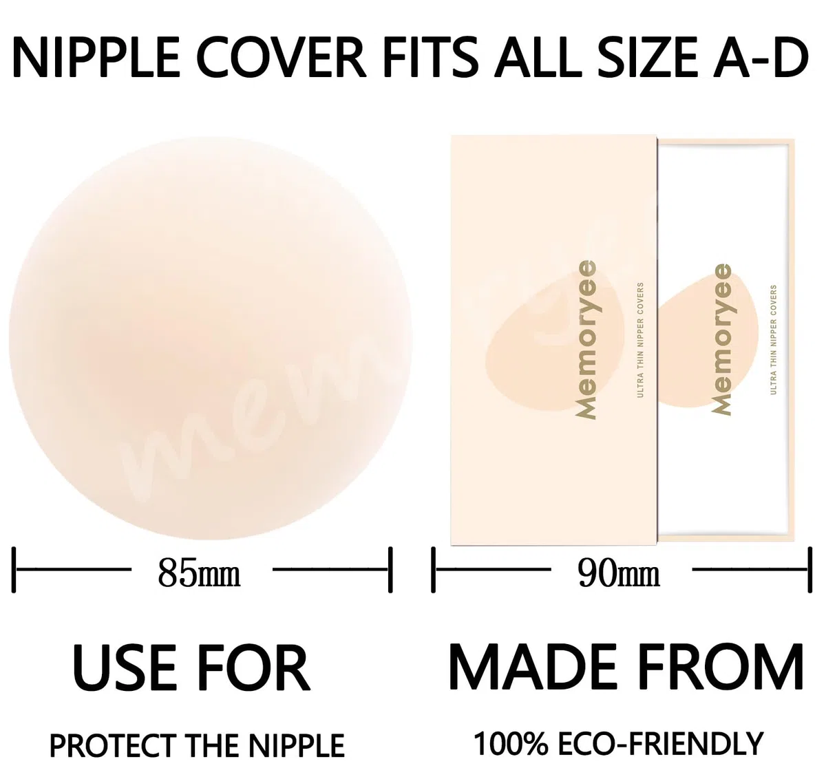 Memoryee Pezoneras, Ultra Finas Cubre Pezones para Mujer Pastillas Cubierta Silicona Adhesiva Reutilizable Sujetadores Invisible Pasties Pétalos Pecho con Caja de Regalo [8 cm]