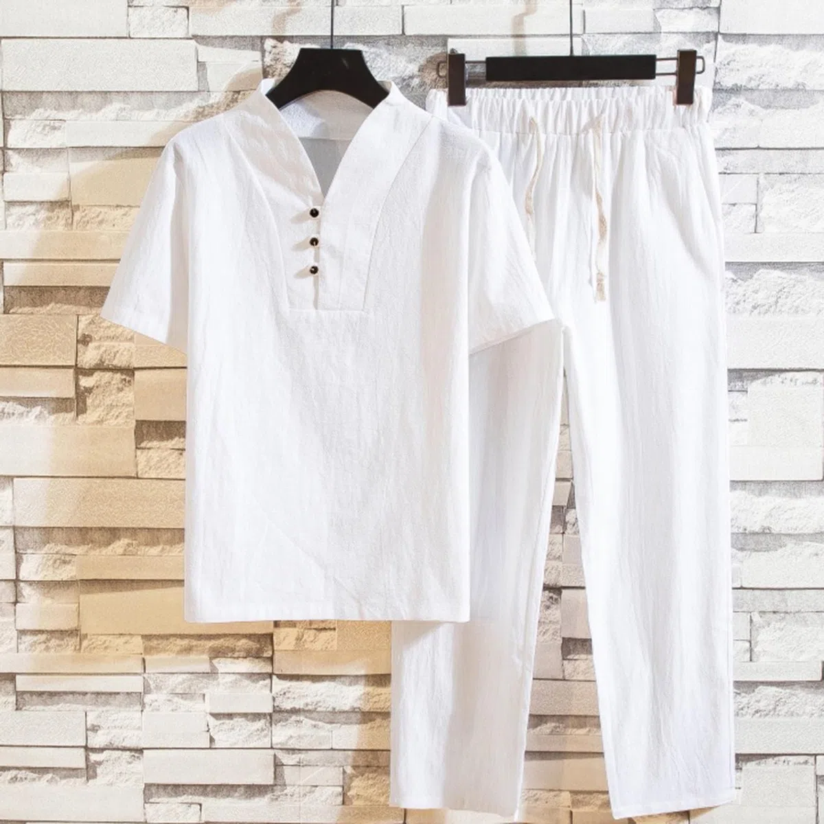 Chándal de dos piezas para hombre de algodón Tai Chi, uniforme de artes marciales, transpirable, manga corta, uniforme de meditación, uniforme de meditación, traje de Kung Fu chino, traje
