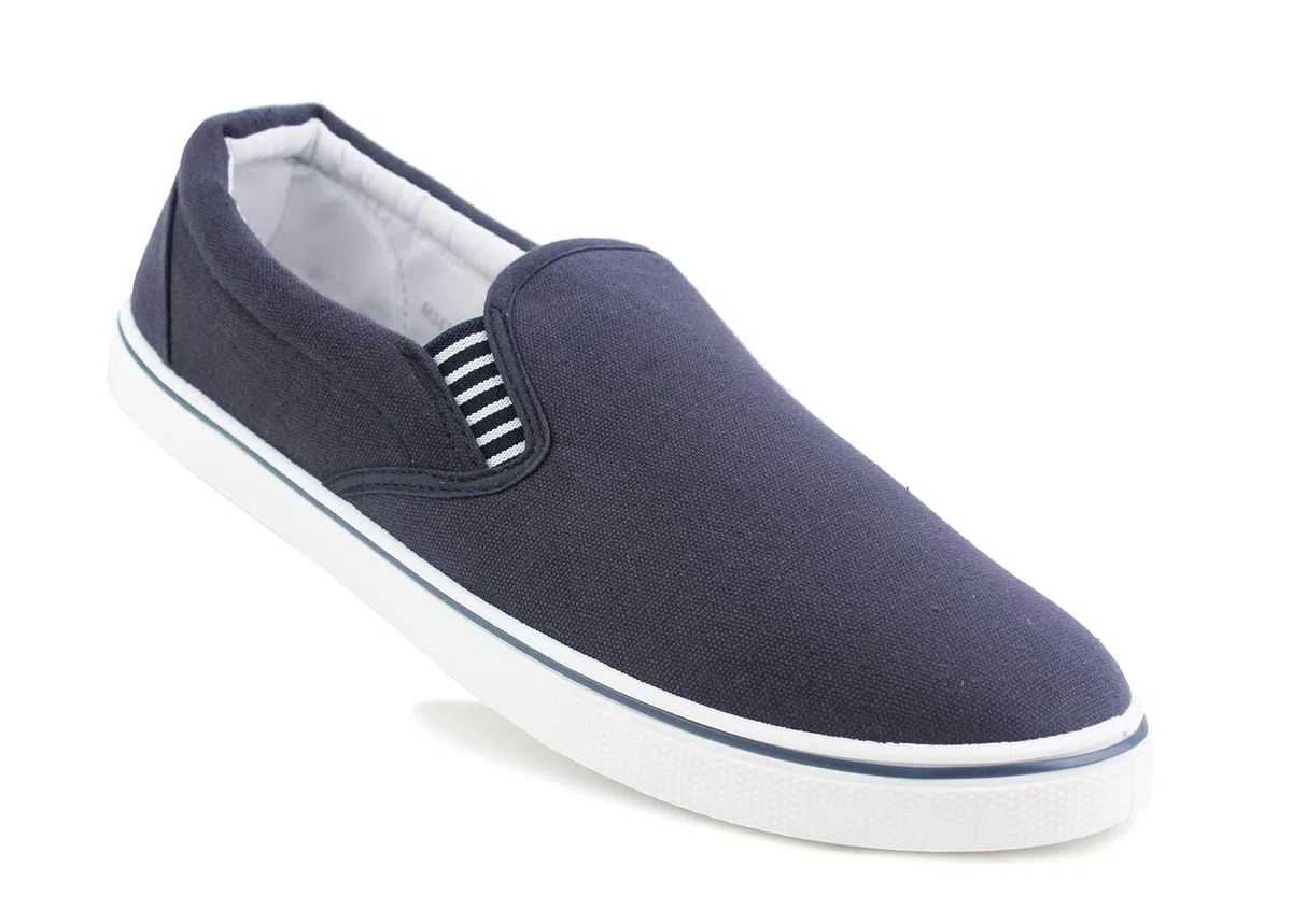 DEK Alpargatas planas de lona para hombre, para barco, yate, alpargatas casuales (azul marino, número 9)