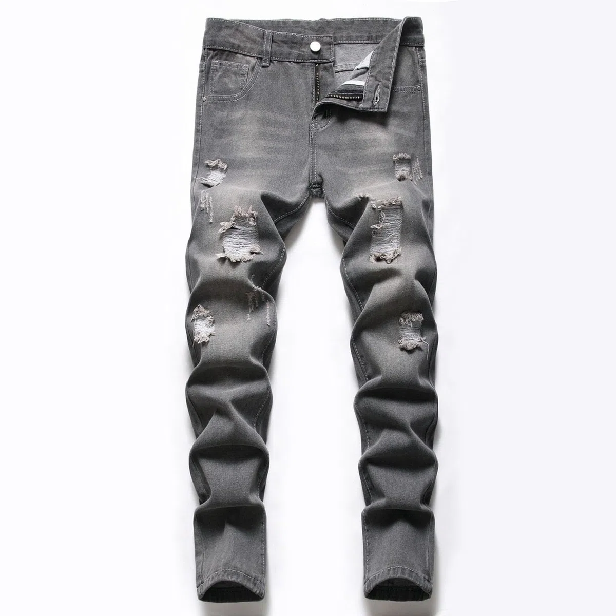 2026 Chicos Skinny Fit Rasgado Desgastado Moda Niños Denim Pantalones Pantalones Negros Pantalones Cortos Chicos
