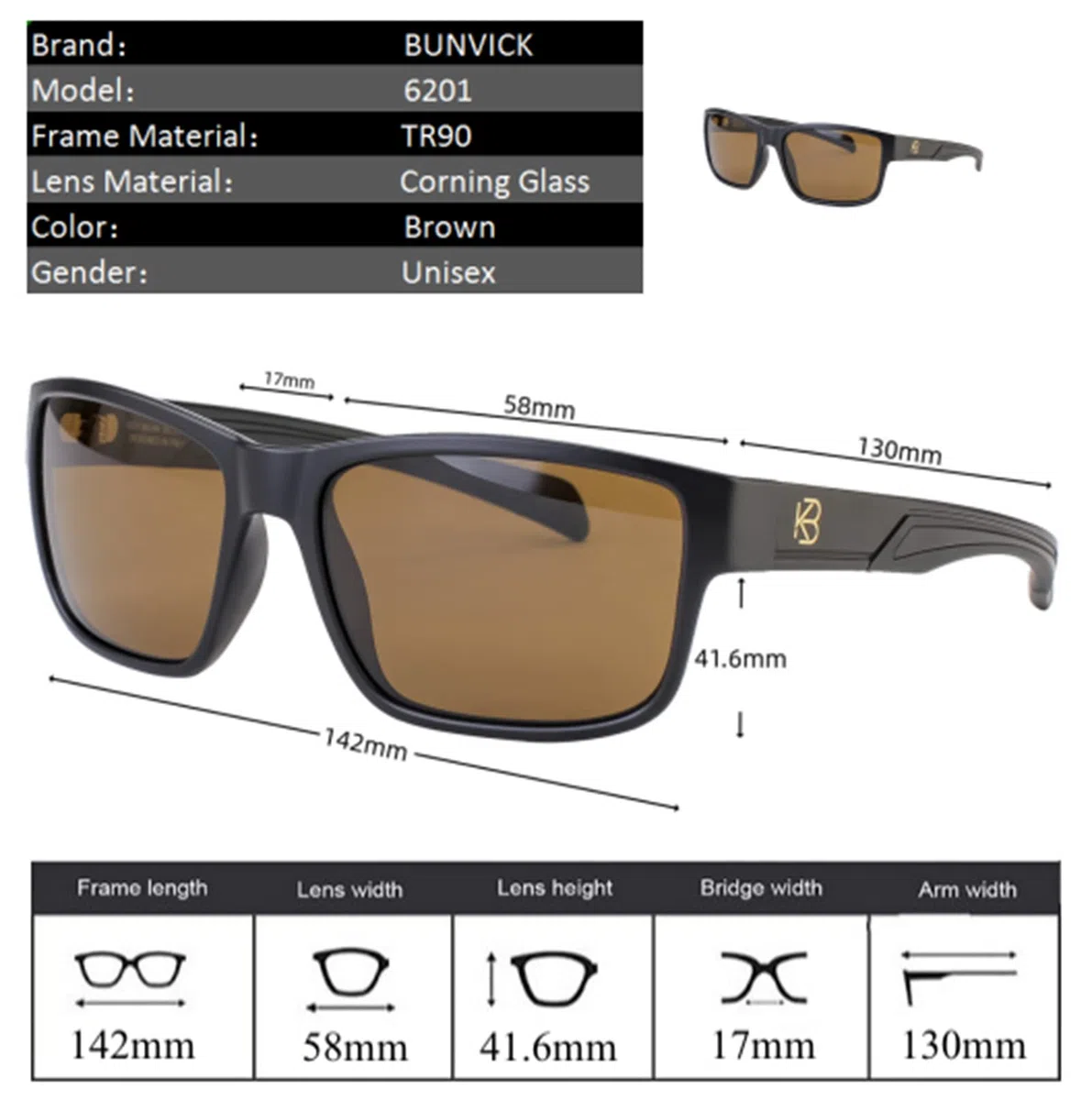 Gafas de Sol Genuinas de Vidrio Polarizadas de Alta Definición Hombres y Mujeres, Diseño Italiano, Anti-reflejo, UV400, Lentes de Vidrio Verdadero Corning