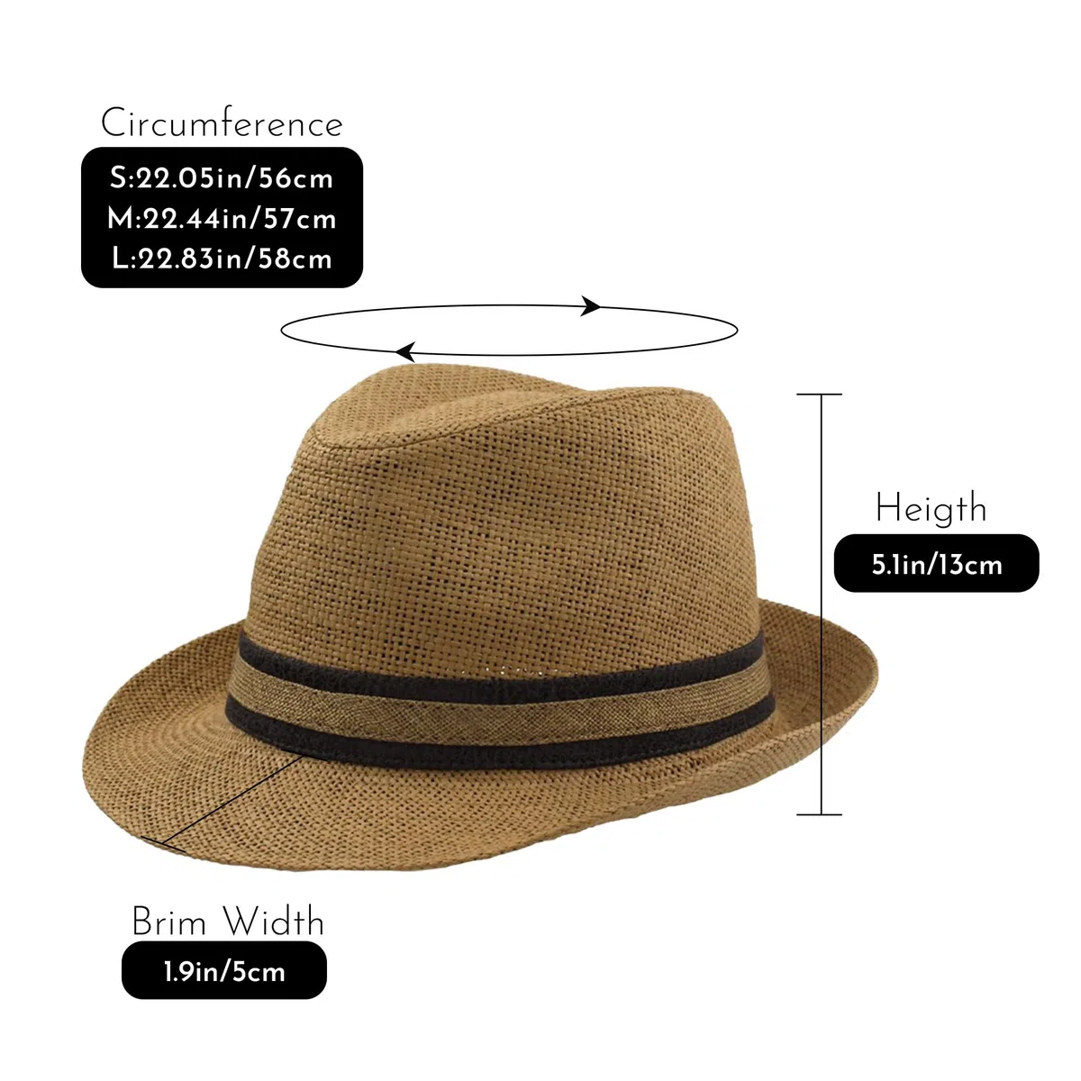 Sombrero Fedora Unisex de Paja con Cinta Decorativa, Elegante y Transpirable para Verano, Ideal Playa, Viajes o atuendos Casuales