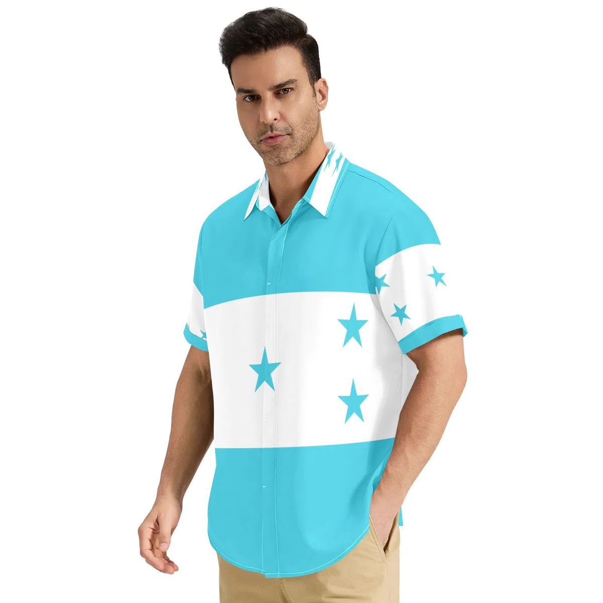 Camisas abotonadas para hombre, refrescantes y transpirables, para todas las estaciones, talla S