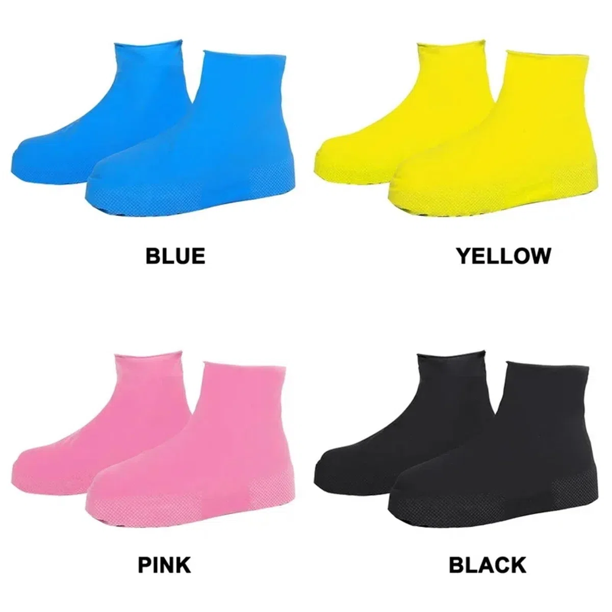 2pcs Waterproof Shoe Covers Silicone Anti-Slip For Outdoor Rainy Day Reusable Cover