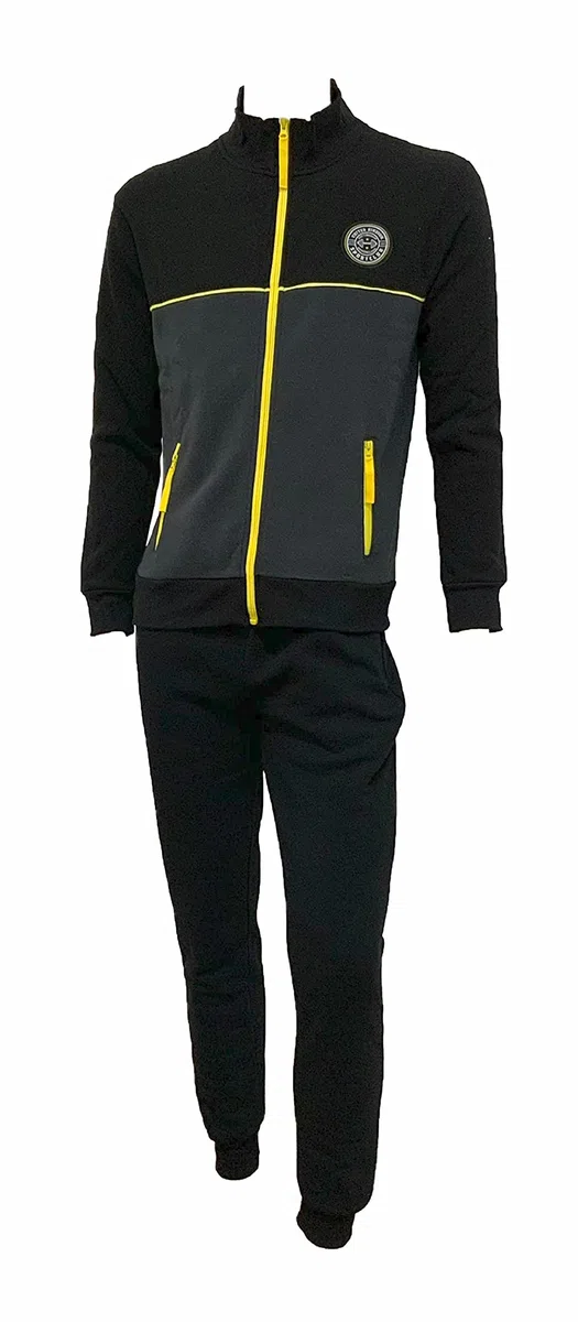 Nottingham Chándal de invierno para hombre, confeccionado en sudadera de algodón Garzato, traje de hombre completo deportivo para ocio y deporte, 35272 Negro, M