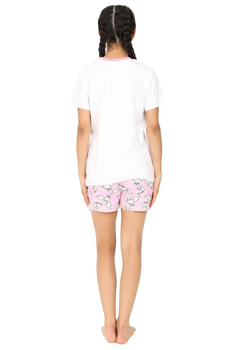 Harry Potter Hedwig I Got My Letter From Hogwarts - Pijama corto para niñas, color blanco y rosa