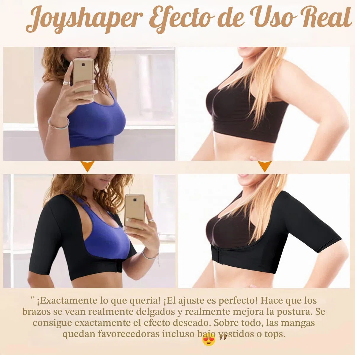 Joyshaper Mangas Comprimidas Del Brazo Femenino Blusa Tallada Con Mangas de Brazo El Cuerpo Superior Comprime Chaleco y La Espalda Apoya Hombro