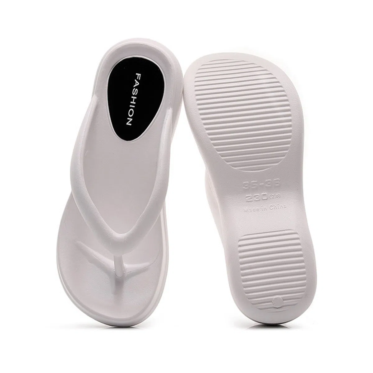 New front Chanclas de Fondo Grueso para Damas Nuevas de Verano Tacón de Cuña Arrastra Usar Sandalias de Playa con Punta de Clip Caseras Cómodas