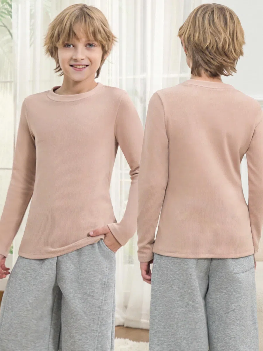 COMFREE Camiseta térmica de manga larga para niños de manga larga cálida para adolescentes y niñas de forro polar, ropa interior térmica, ropa interior funcional