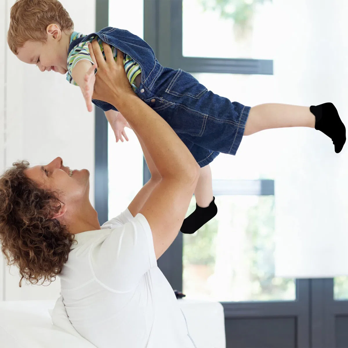 GENTABY Calcetines para niños y niñas, 25 pares, color negro, gris y blanco, talla 19-38, edad (1-14 años)