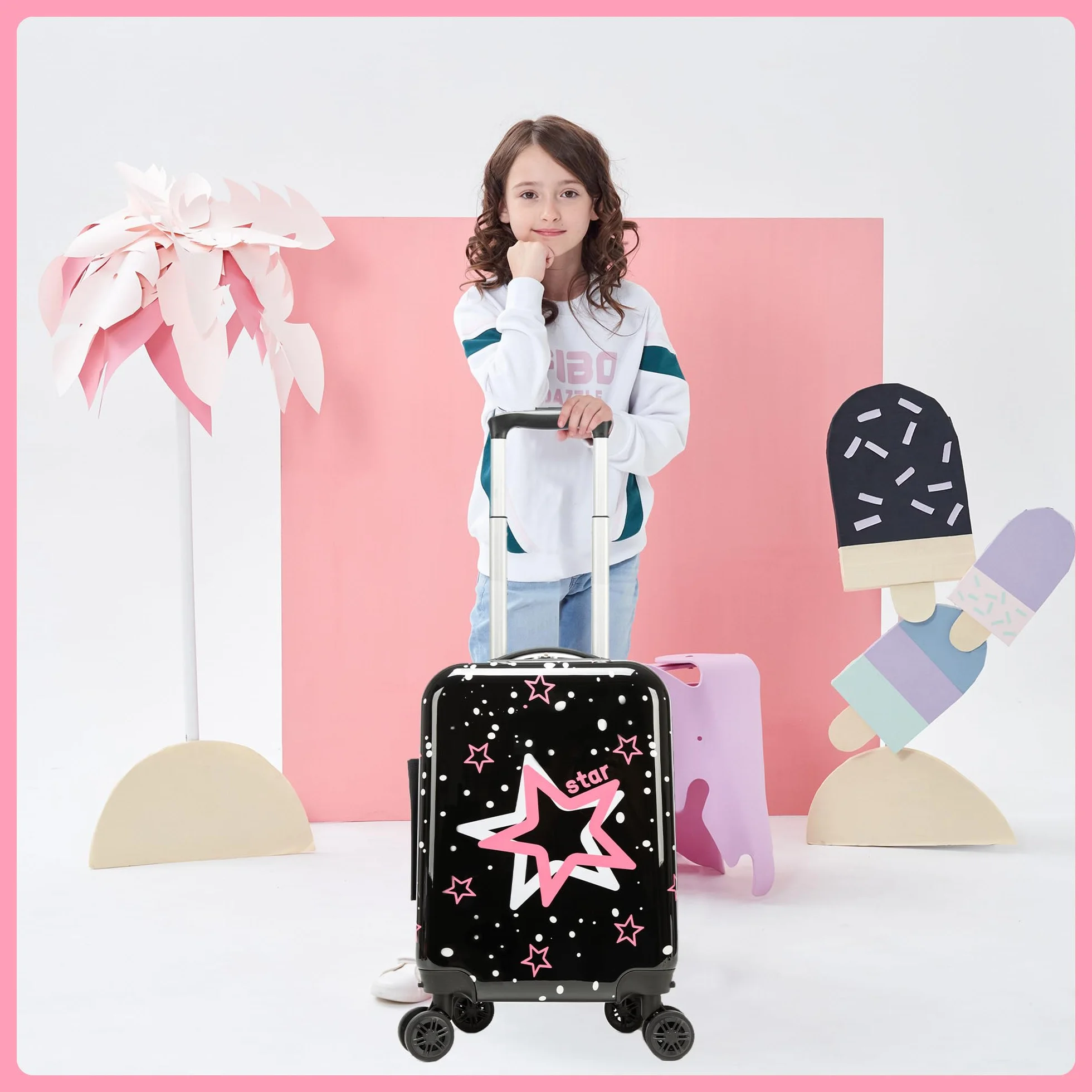 HTgroce Maleta de Viaje Cabina Trolley Infantil. Equipaje de Mano 4 Ruedas Maletas Pequeñas