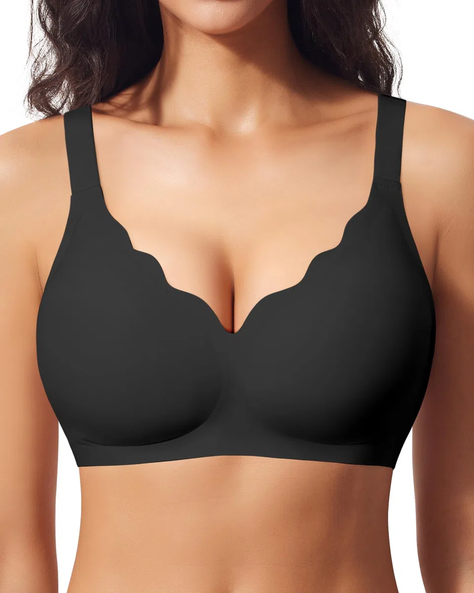 Ganado Sujetador sin Aros Mujer Sujetadores sin Costuras Push Up Comodos Bralette Cuello V con Relleno