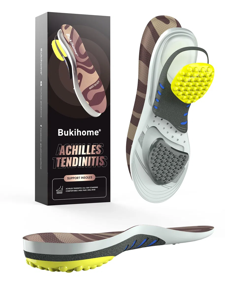 Plantillas para tendinitis de Aquiles para hombres y mujeres – Plantillas para aliviar el dolor de talón para el espolón calcáneo –A: Mujer 34-35 (235mm)