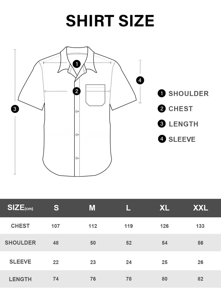 Casey Kevin Camisa Hombre Manga Corta - 100% Algodón - Cuello Abotonado | Camisa Hombre - 1 Bolsillo en el Pecho - Adecuado para el ocio, las vacaciones, la playa y los negocios