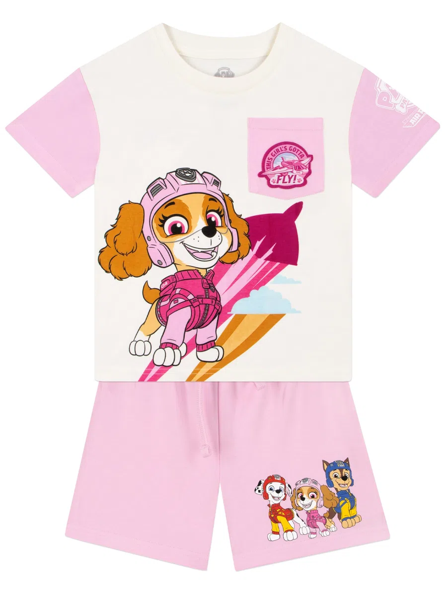 Paw Patrol Camiseta Ninas Y Shorts Ropa Niña De Skye | Set Camiseta Niño Y Pantalon Corto Niño Con Motivo Skye