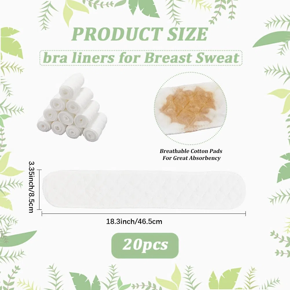 20 Unidad de Almohadillas Absorbentes de Algodón Blancas Rectangulares Transpirables Reutilizables Lavables Y Absorbentes para el Pecho para Mujer para la Lactancia Materna para Absorber el