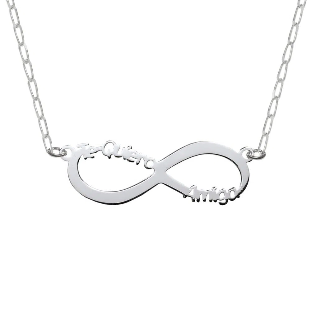 Collar Infinito Te Quiero Amiga Plata de Ley - Regalo para la mejor amiga