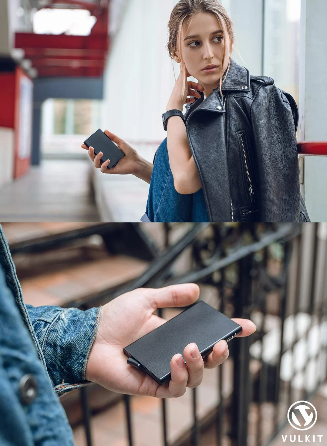 VULKIT Tarjetero Hombre o Mujer Pequeño Tarjeteros Metalico RFID Bloqueo Porta Tarjetas Slim Porta Cartoes Homem Pop Up Funda Tarjeta Credito para 5 Tarjetas