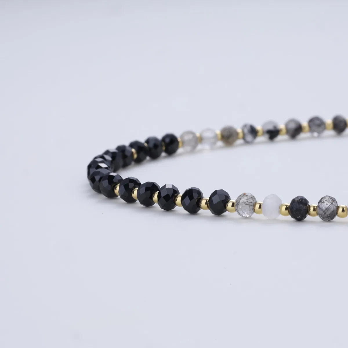 COAI Tobillera de Mujer con Piedras Preciosas Facetadas Cromoterapia, Tobillera de Colores con Piedras Naturales y Cierre Ajustable - Piedras Azules, Piedras Rojas, Piedras Negras y Piedras Verdes