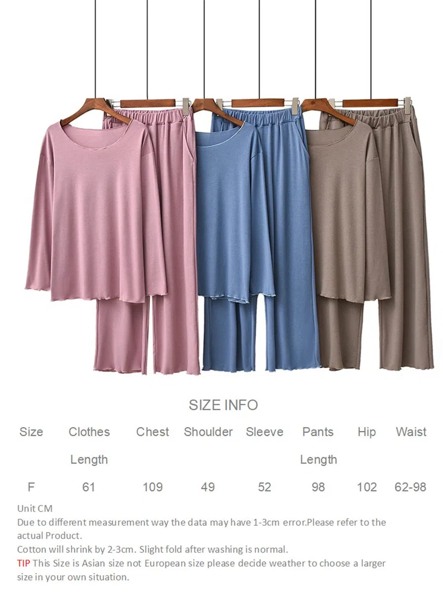 Conjunto de pijama de algodón cómodo suave y elegante con cuello en O para mujer, rosa, talla única