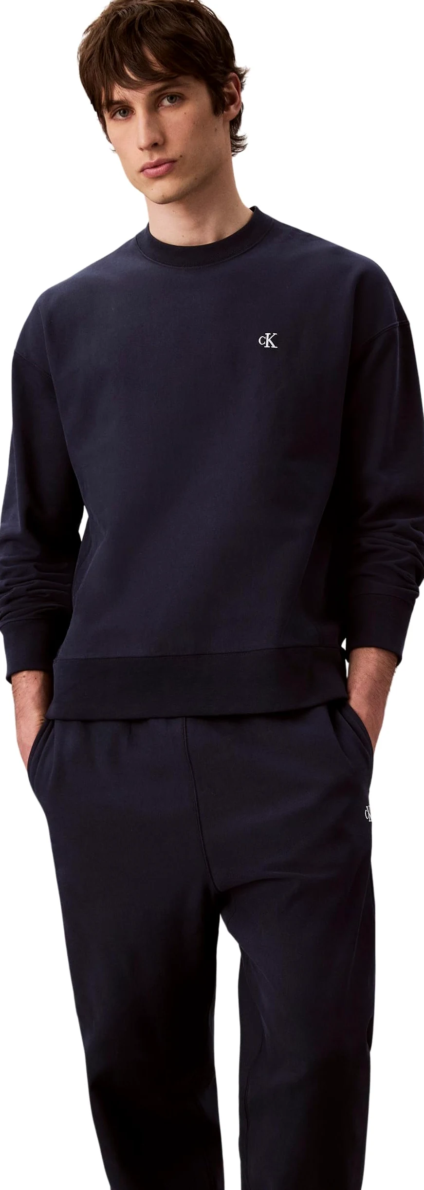 Calvin Klein Pantalón de chándal Hombre Terry Monogram con Cintura Ajustable