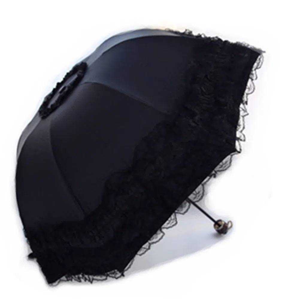 Paraguas Plegables UV Mujeres Sombrillas Encaje Paraguas Parasol Sombrilla Anti UV Impermeable a Prueba de UV en Verano Para Dama