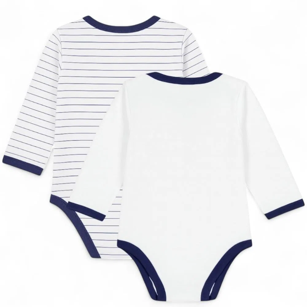 Genérico R.Madrid – Body Bebé Manga Larga Azul | Diseño Oficial | Algodón Suave | Fácil de poner | Regalo Ideal | Para Pequeños Madridistas