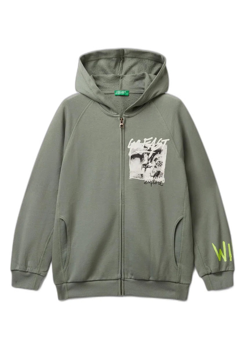 United Colors of Benetton Giacca C/CAPP M/L 33nvc505a Sudadera con Capucha Niños y Adolescentes