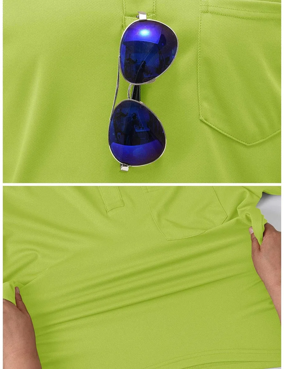 Rdruko Polo de manga corta para hombre con bolsillo en el pecho, camiseta de verano, polo de golf, corte ajustado para hombres