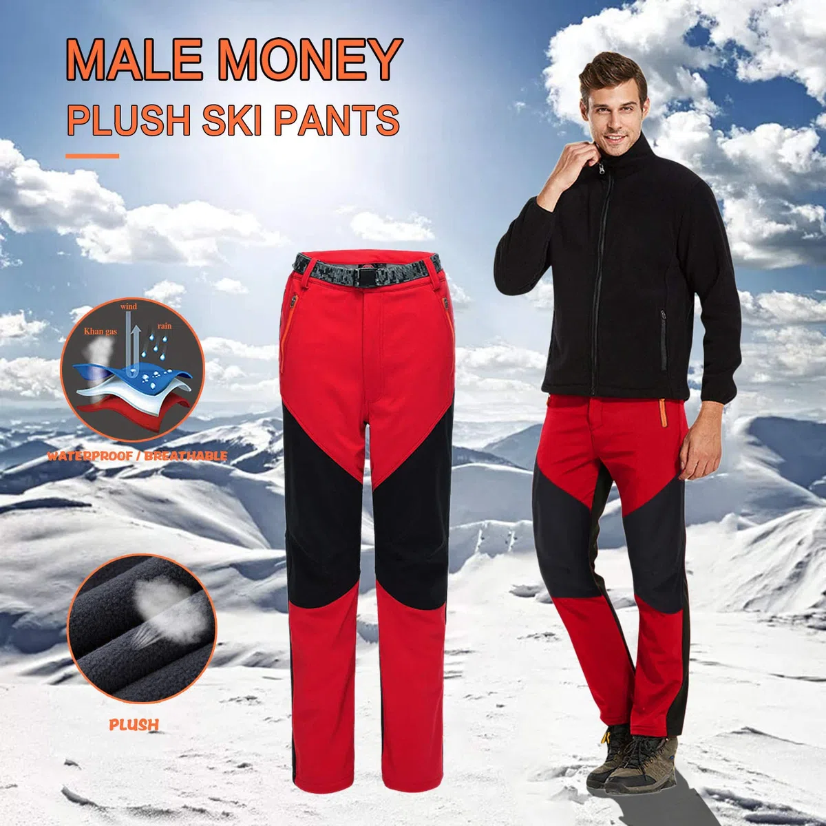 PantalóN de Esquí para Hombre Multicolor Pantalon de Snowboard Hombre Pant M Pantalón De Esquí Hombre Invierno Ski Pants Impermeables Pantalones de Trabajo Termicos
