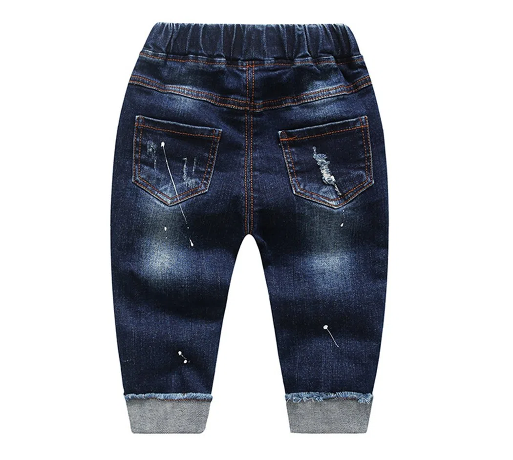 KIDSCOOL SPACE Vaqueros para bebé niña niño, Pantalones de Mezclilla Rasgados con Cintura elástica para niños pequeños