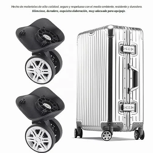 Ruedas de Maleta, Gran Rueda Doble, Silenciosa y Resistente, Caja de Código, Resistente al Agua y Fácil de Usar para Viajes, Camping, Traslados de Oficina y Familia
