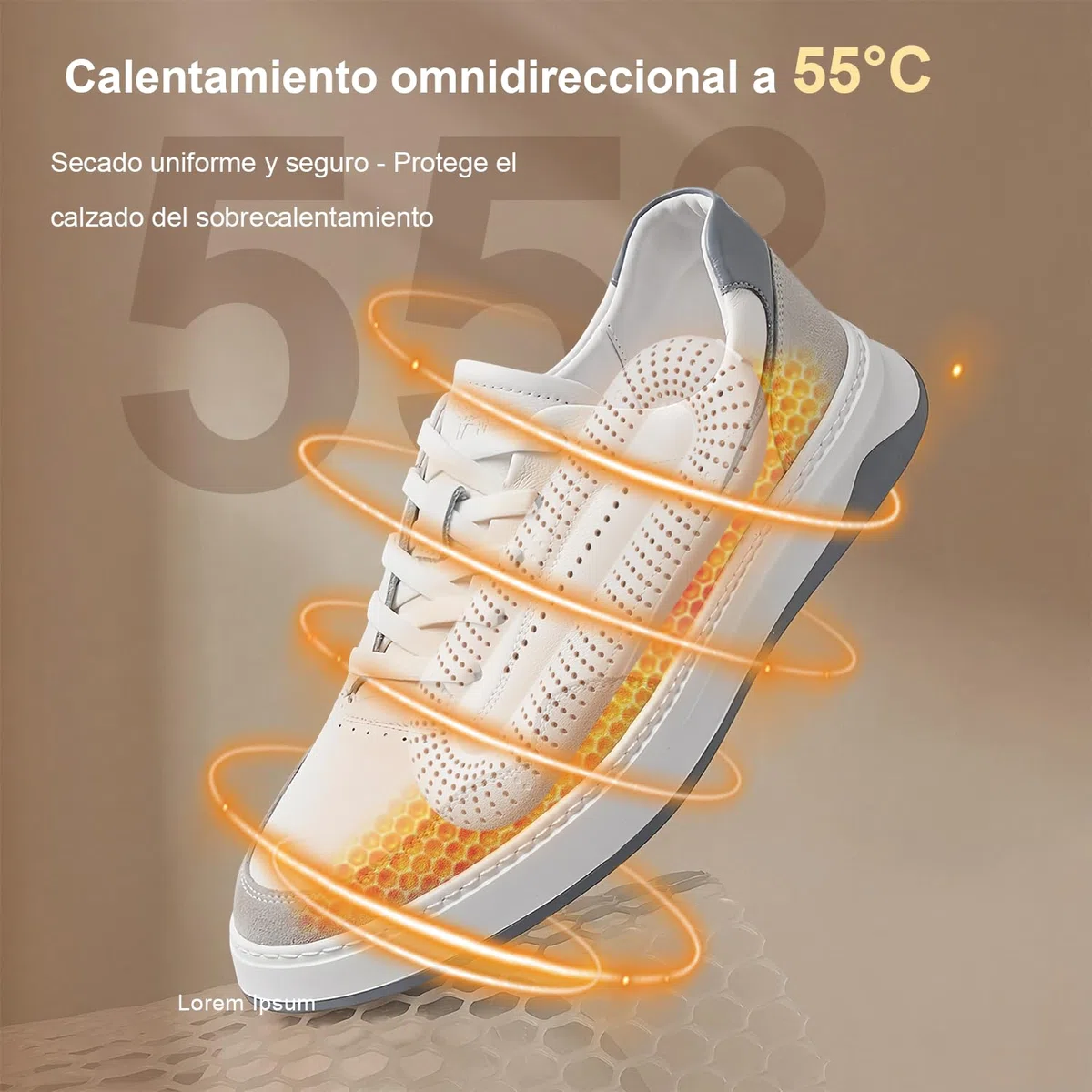 Secador de Zapatos Eléctrico, Elimina Malos Olores, Seca Zapatos y Botas, Apagado Automático con Temporizador, Ideal para Zapatos, Botas, Calcetines - Blanco