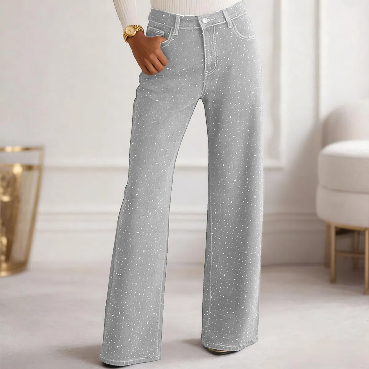 Vaqueros Mujer Anchos Ajustados Rasgados para Mujer Pantalones Vaqueros Holgados para Cintura Elástica Pantalones De Mezclilla Ligeros Uso Casual Y Diario
