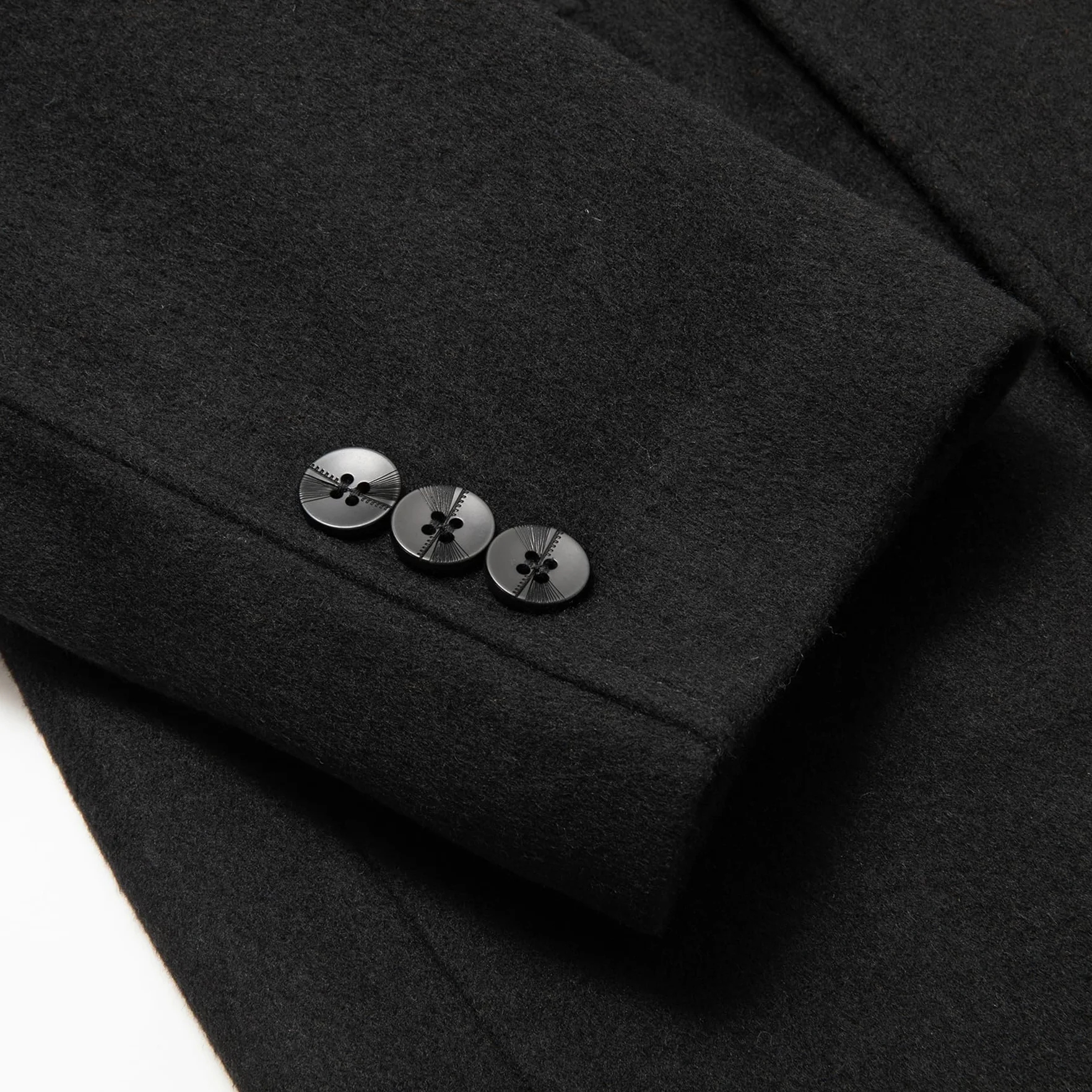 Allthemen Abrigo cálido de doble botonadura para hombre gabardina larga chaqueta de invierno lana corte entallado