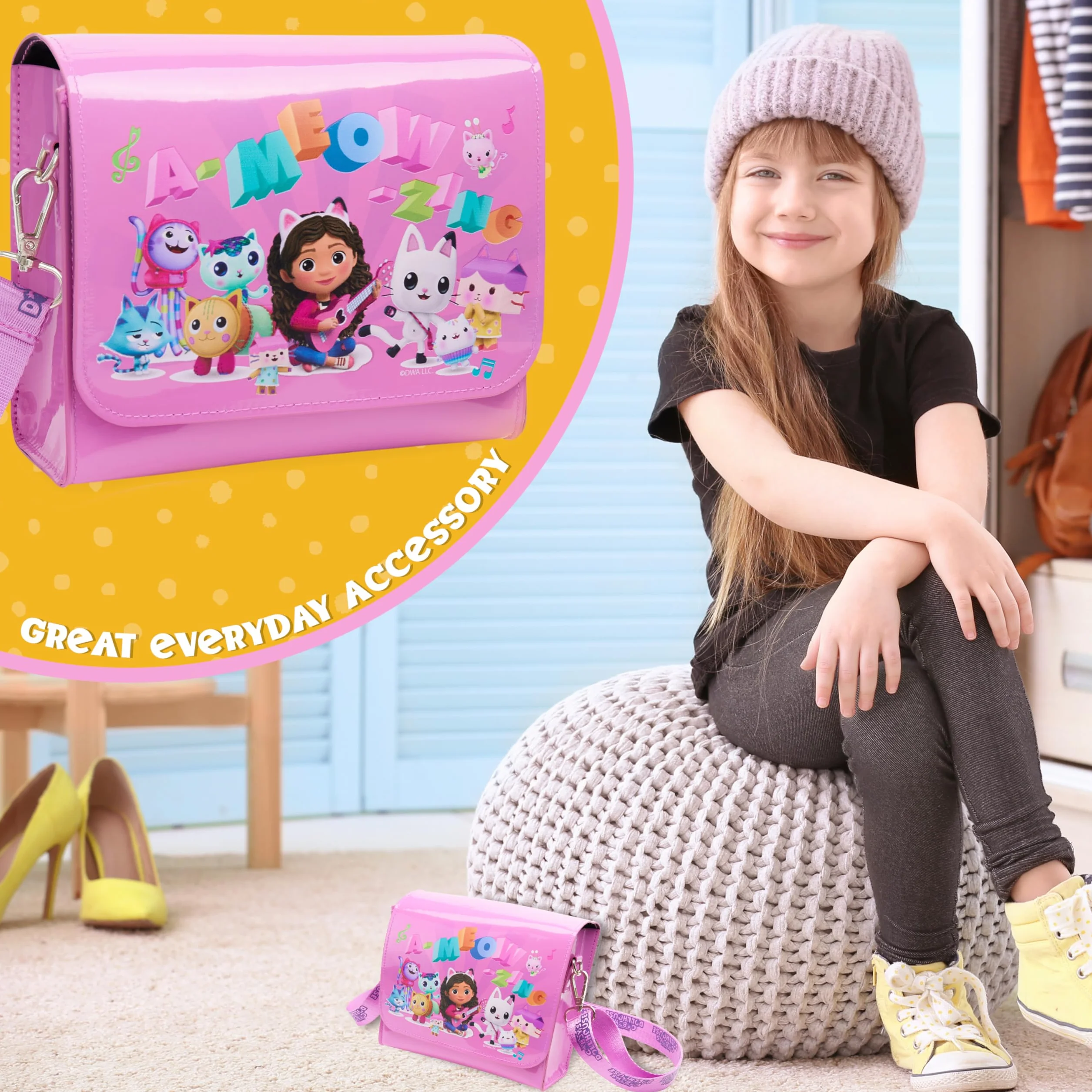 Casa de Muñecas Gabby Bolso Niña, Bolso Bandolera con Correa Ajustable - Regalos para Niñas