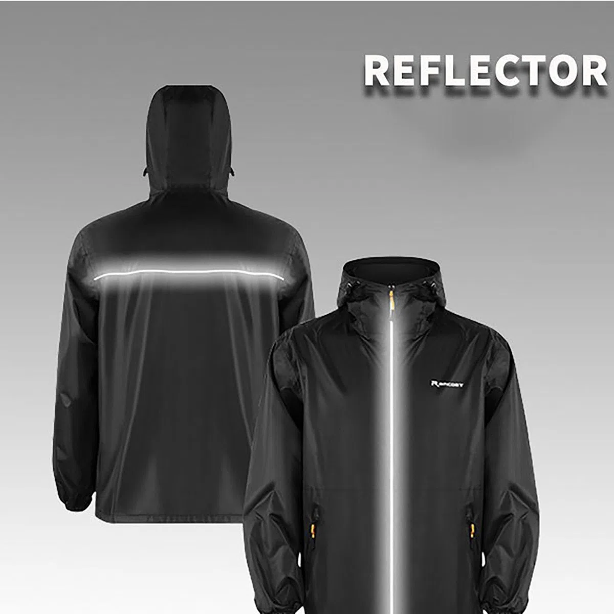 Juego de chubasquero para hombre con capucha y pantalones de lluvia, chubasquero para hombre, traje de lluvia para moto, impermeable, transpirable, reflectante, impermeable, resistente al