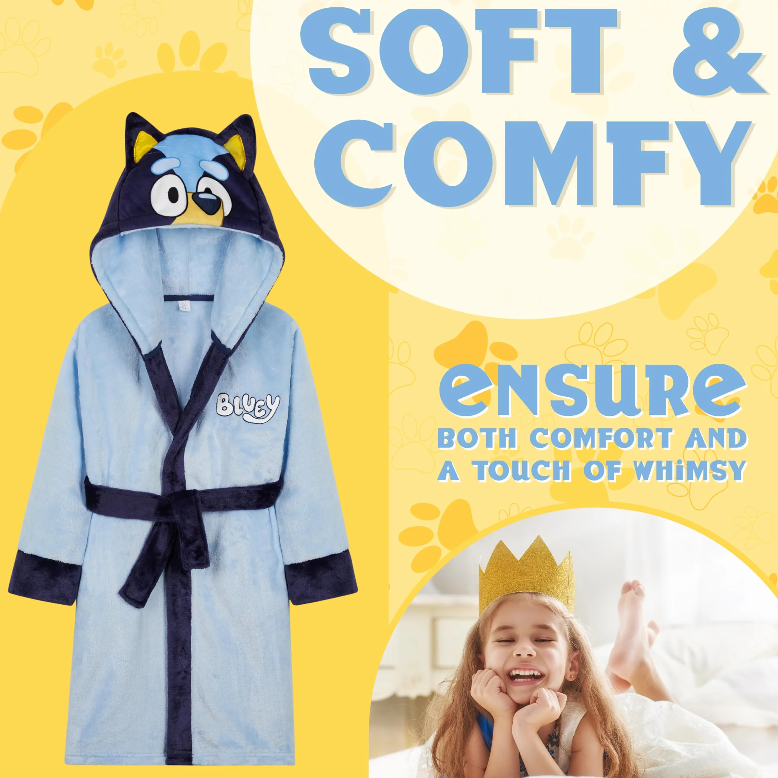 Bluey Bata Casa Niña Niño con Capucha y Cordón Cosido, Bingo Albornoz Infantil Bebe Invierno Polar Cálido, Regalos Niños