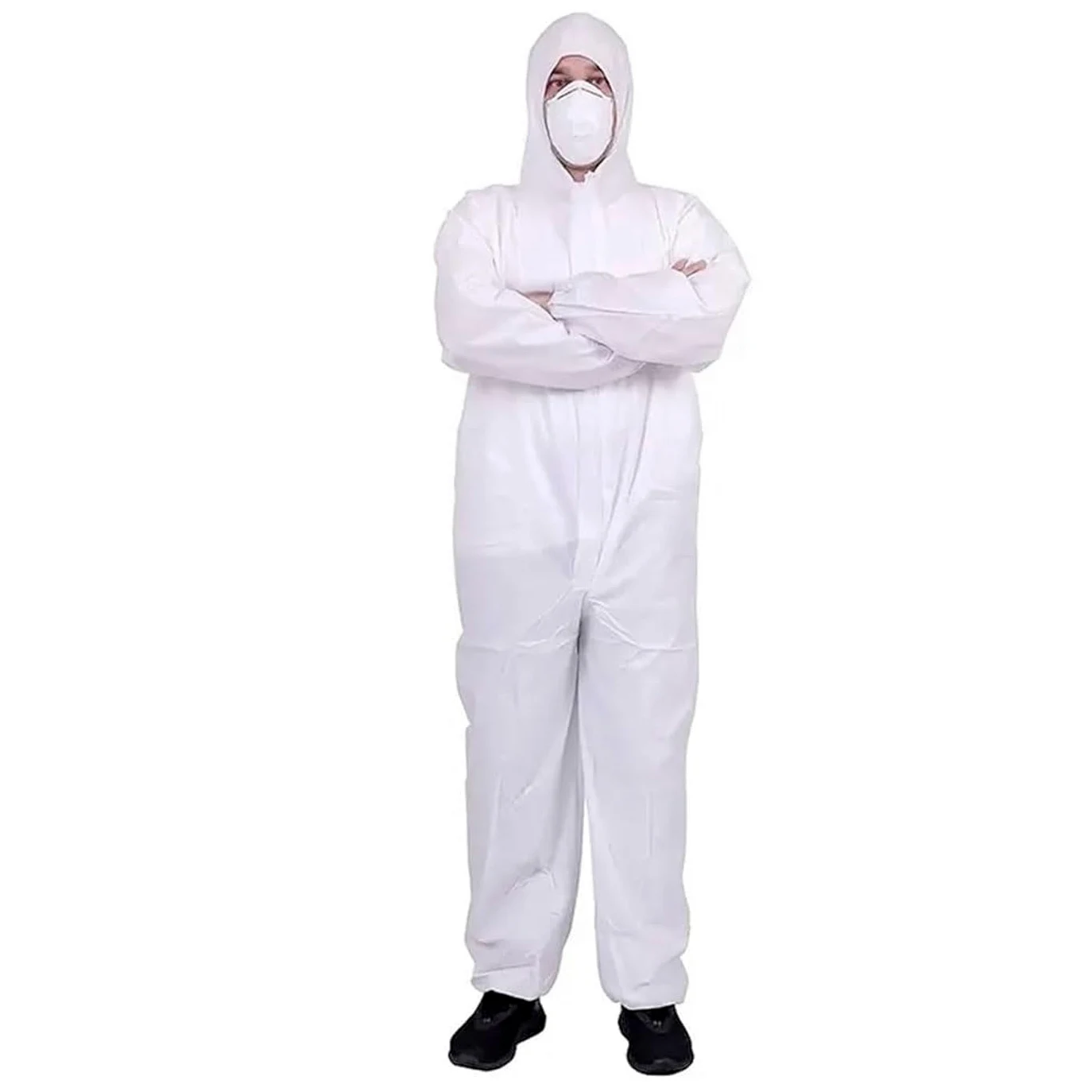 Tradineur - Traje Protector de Trabajo, Mono desechable, Integral, Multiusos, protección, Pintura, Bricolaje, mecánica (Blanco - Talla única - Unisex)