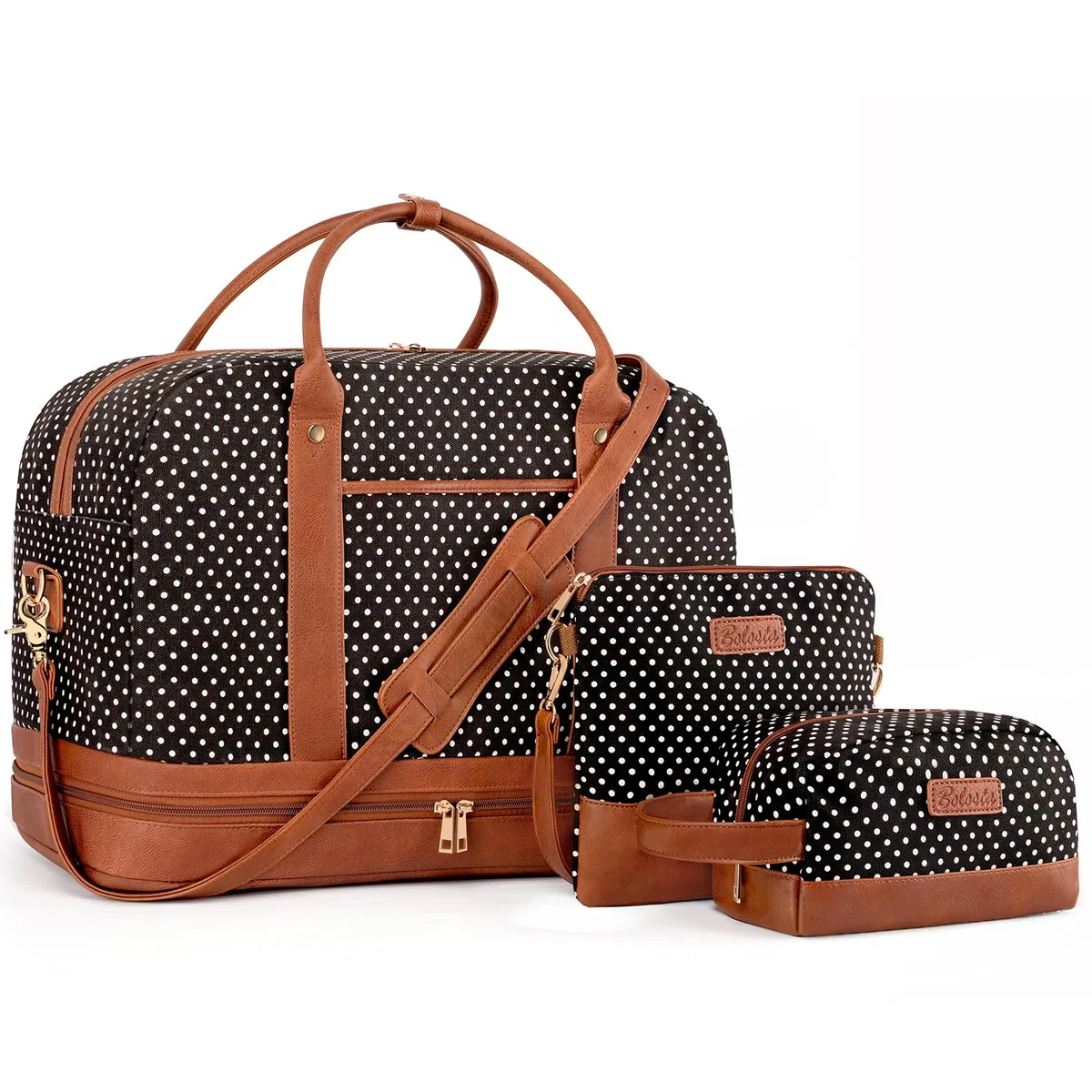 Bolsas de fin de semana para mujer, bolsa de viaje de lona, bolsas de viaje grandes para mujer, bolsa de lona con compartimento para zapatos, perfecto para viajes o uso diario, juego de 3 piezas