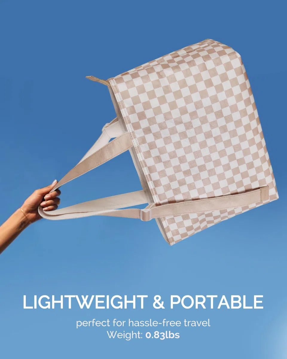 HOMESPON Dupont Tyvek - Bolsa de playa grande impermeable con cremallera y bolsillo húmedo para mujer