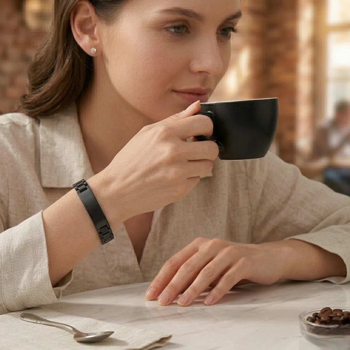 Pulsera Hombre Acero Inoxidable-Pulseras con Placa Grabable Personalizada-Grabado Personalizado Nombre Fecha-Regalo Pareja Aniversario Graduacion Cumpleaños (Negro/Oro/Plata/Bicolor/Azul)