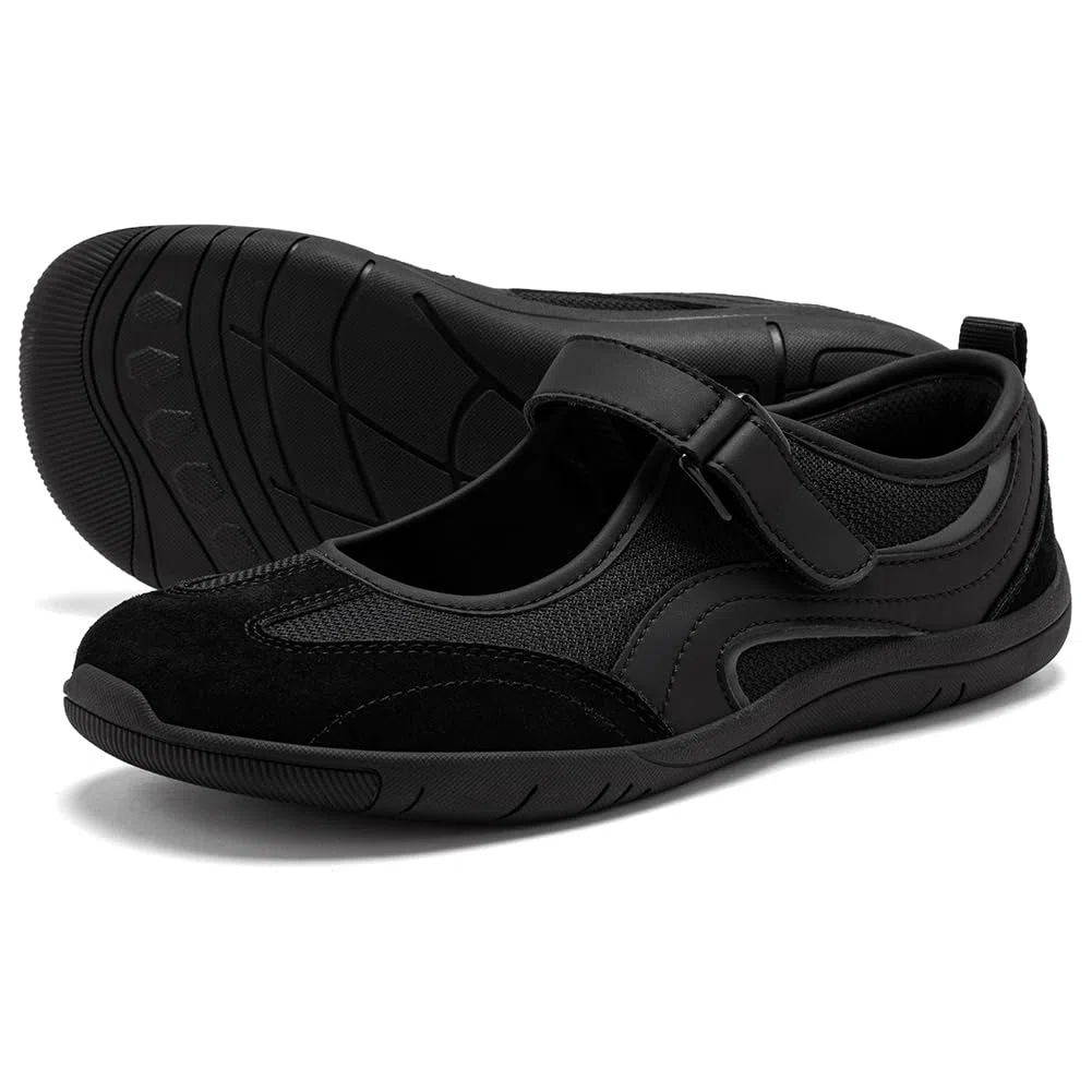 HOBIBEAR Zapatos planos Mary Jane para mujer, zapatos planos con puntera ancha, cómodos para caminar