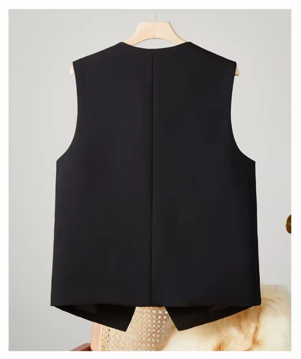Chaleco para Mujer, Americana sin Mangas, Elegante y Estrecho Botón Abajo Chaleco Para Trabajo Y Oficina, Chaleco De Fiesta Retro Cuello En V, Elegante Chaleco De Traje