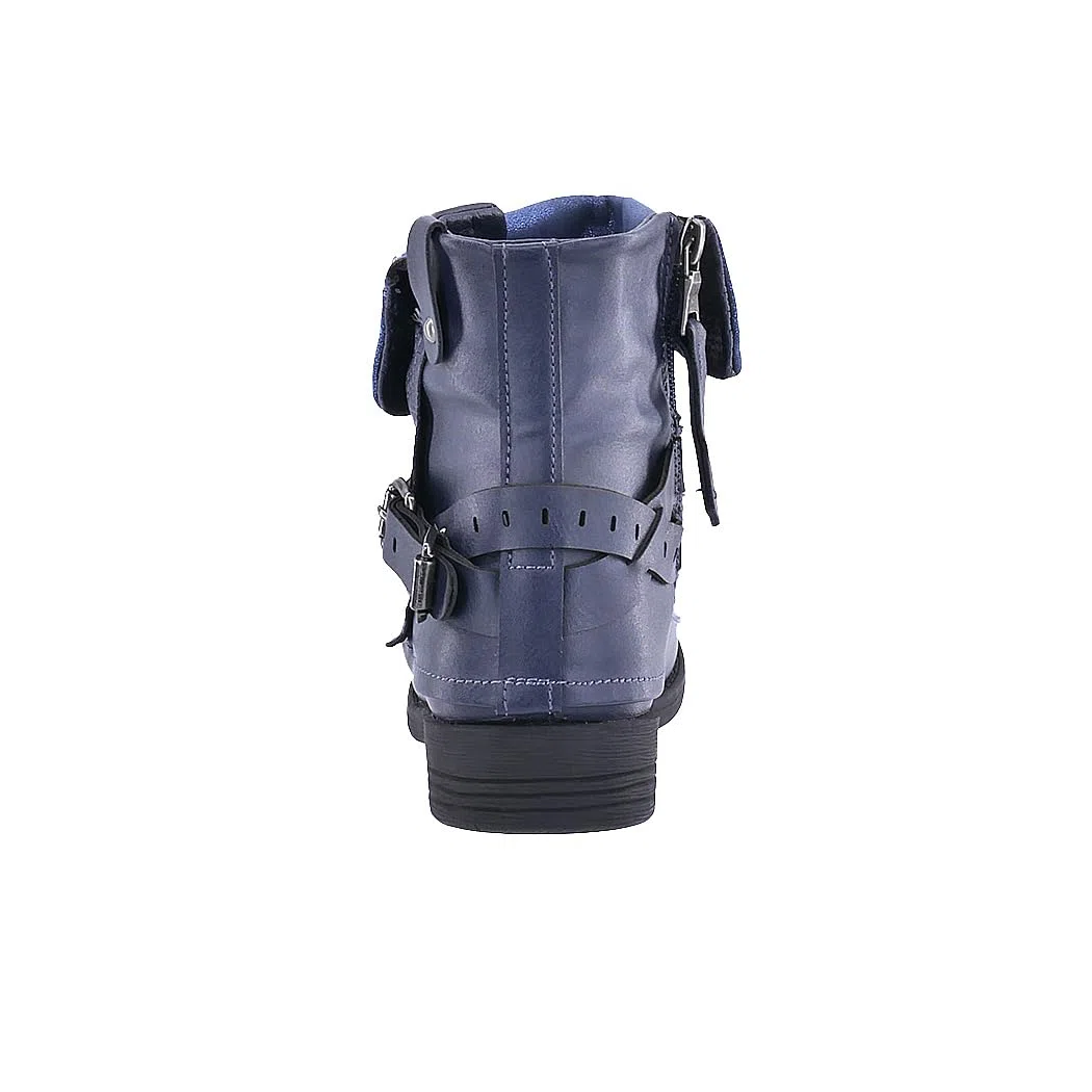 Elara Botines Mujer Botas de Estilo Motero Remaches Chunkyrayan