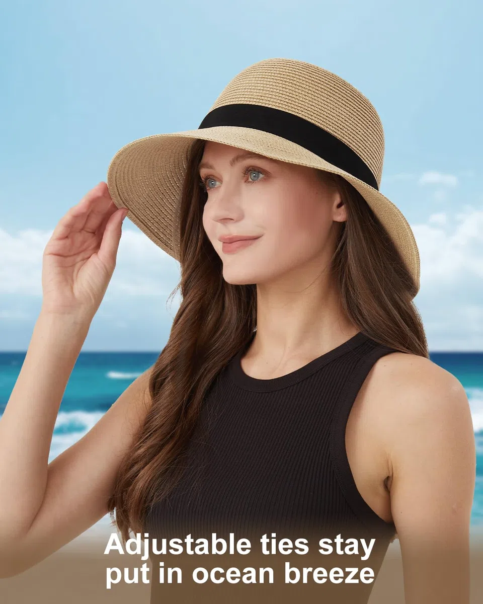 Zylioo S/M/L/XL/XXL Sombrero de Paja, Sombrero para el Sol, Cabeza Grande/pequeña, protección UV, Sombrero de Verano de Paja