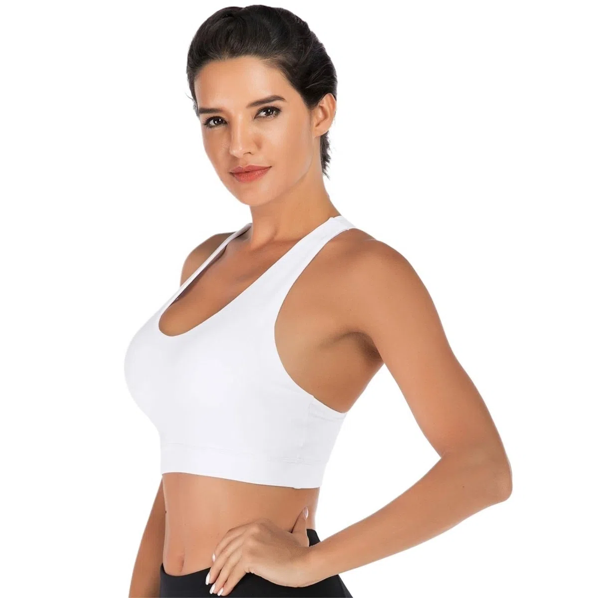 Sujetador Deportivo Mujer Sujetador Deportivo De Apoyo For Mujer, Copas Extraíbles con Tirantes Acolchados Y Espalda Cruzada Sujetador Gimnasio(White,M)