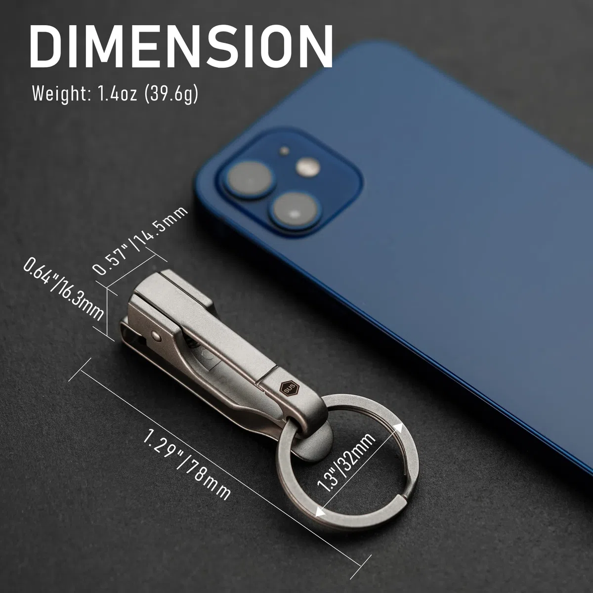 KeyUnity KS02 EDC Clip para llavero con cinturón de liberación rápida, soporte para llavero de acero inoxidable para cinturón, para pantalones, jeans, pantalones