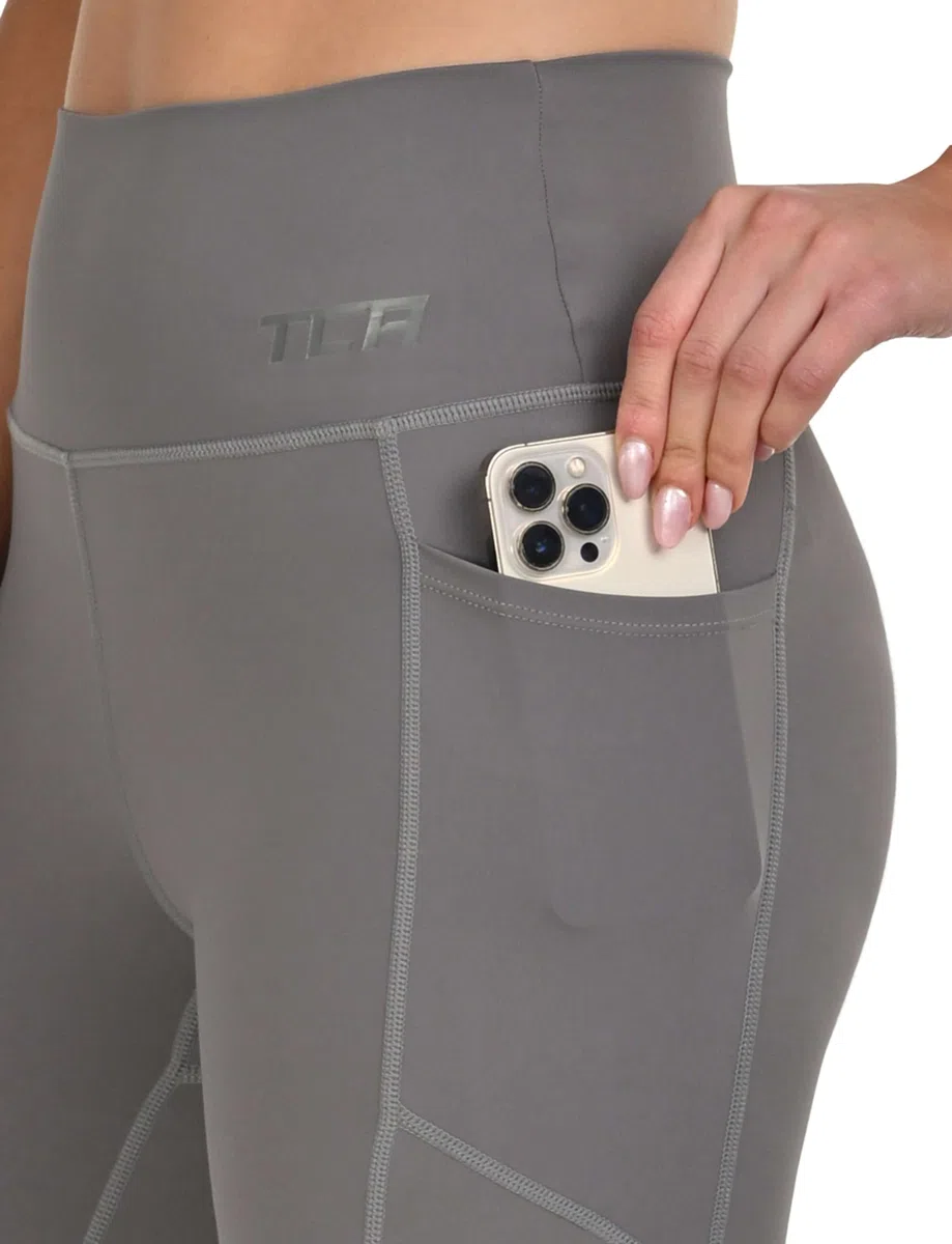 TCA Leggins Deportivos Mujer - Leggings Cintura Alta 7/8 - Mallas de Deporte Mujer con Control de Abdomen y 2 Bolsillos Laterales Abiertos - Mallas para Correr Gym Yoga Pilates y Entrenar